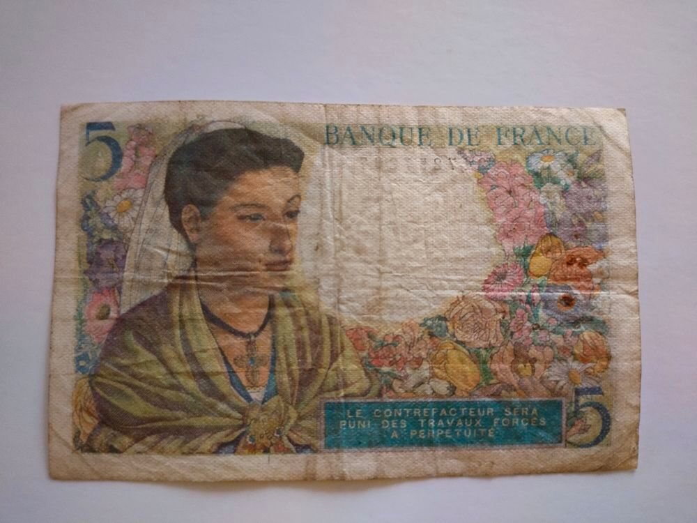 billet de 5 francs "" LE BERGER "" ann&eacute;e 1943 . 