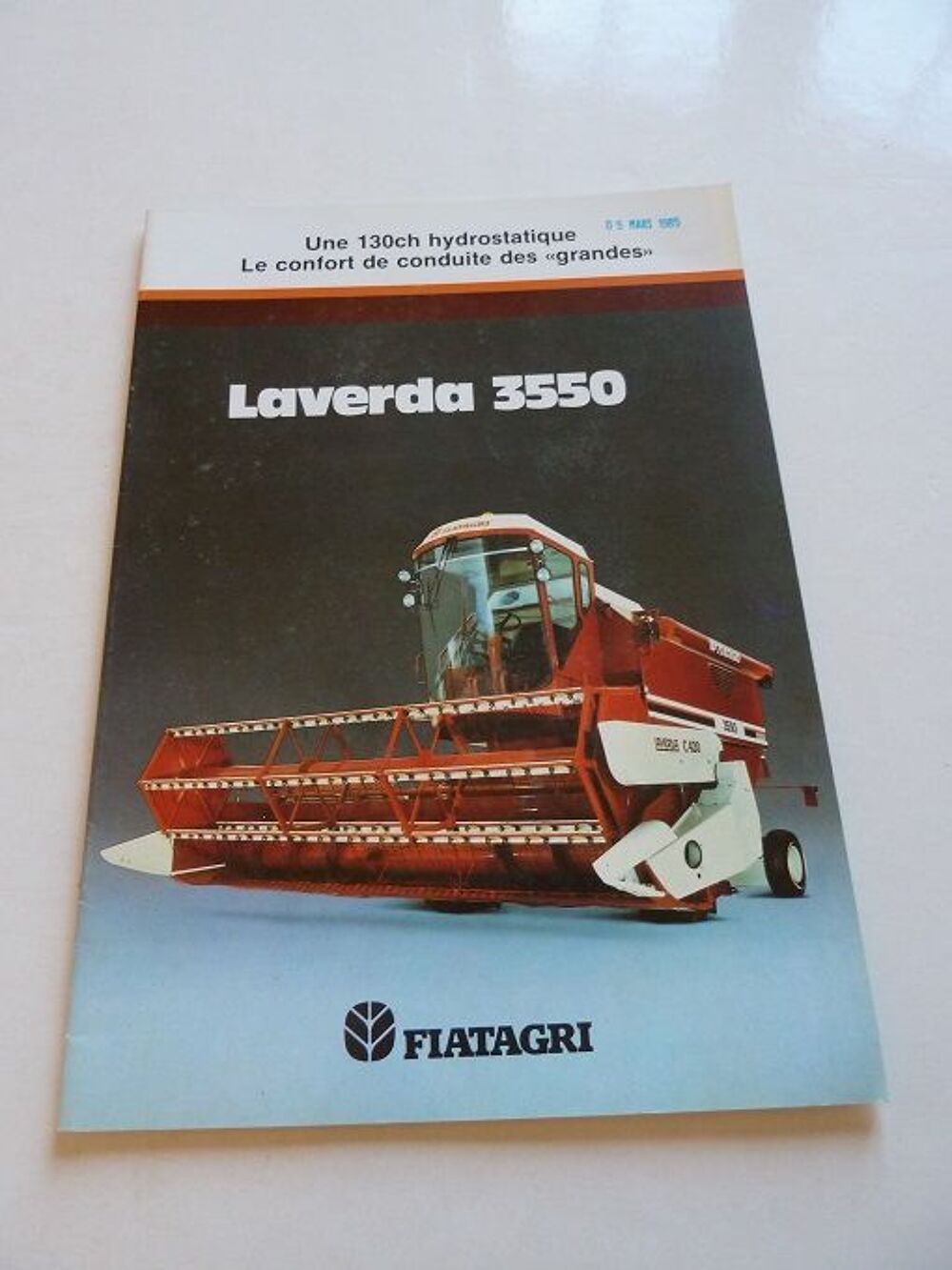 Prospectus moissonneuse batteuse LAVERDA 3550 