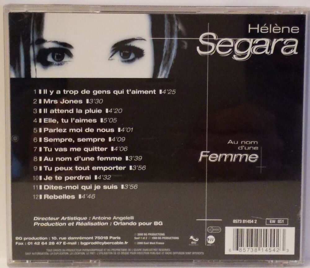 Helene Segara Au nom d'une femme CD et vinyles