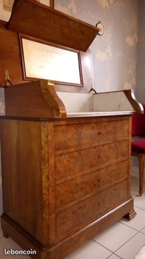 coiffeuse commode acajou + miroir vintage  tres bon état 350 Thivet (52)