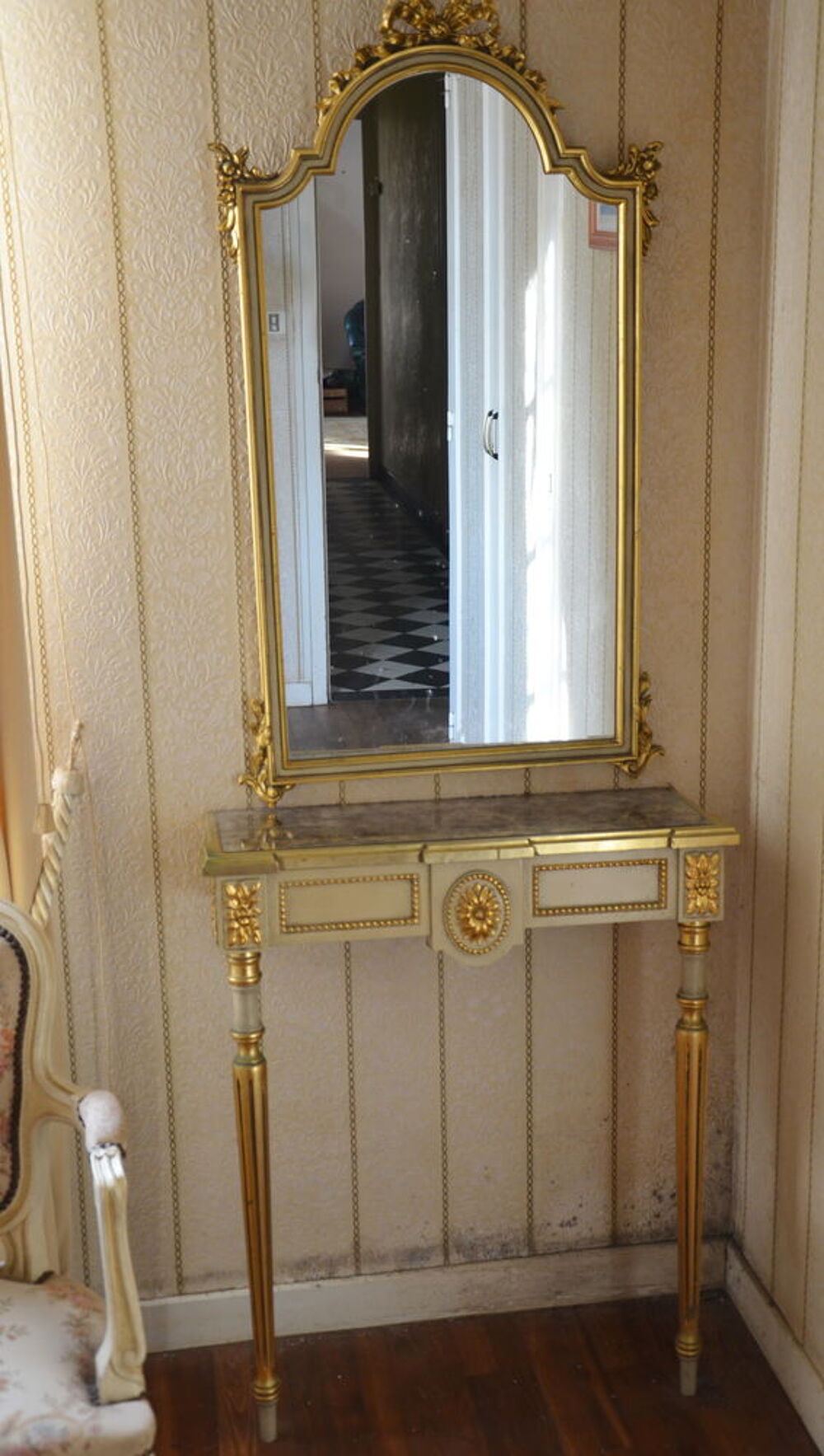 Miroir Style Hollywood Regency, pi&egrave;ce rare Décoration