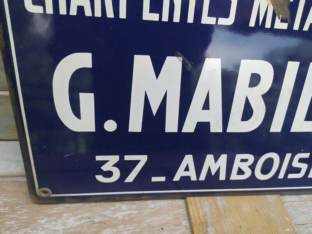 Plaque &Eacute;maill&eacute;e Charpentes M&eacute;talliques G. Mabille Amboise 