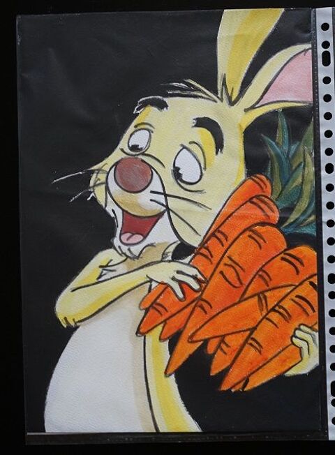 bl - peinture - coco lapin - sur papier aquarelle format A4  4 Foug�res (35)