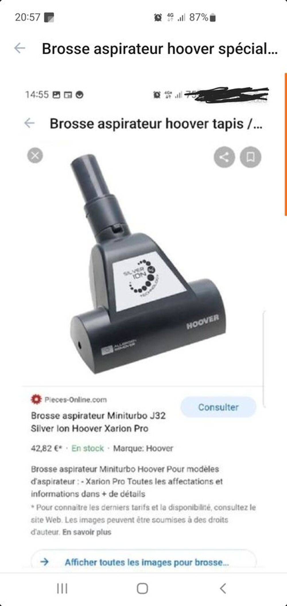 brosse aspirateur hoover ( neuf ) sp&eacute;cial moquette et tapis Electroménager