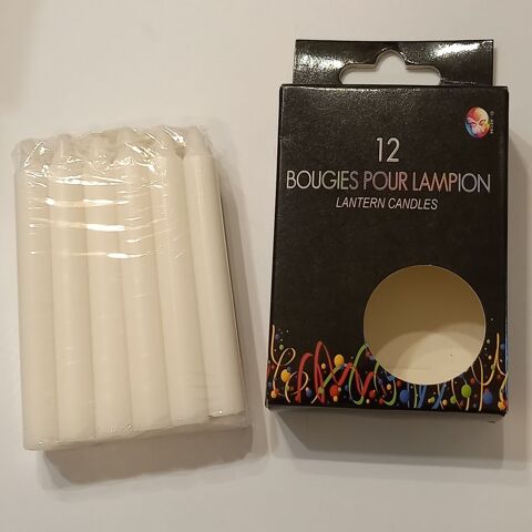 Lot de 12 Bougies blanches pour lampion ou crches Allemande 3 Saumur (49)