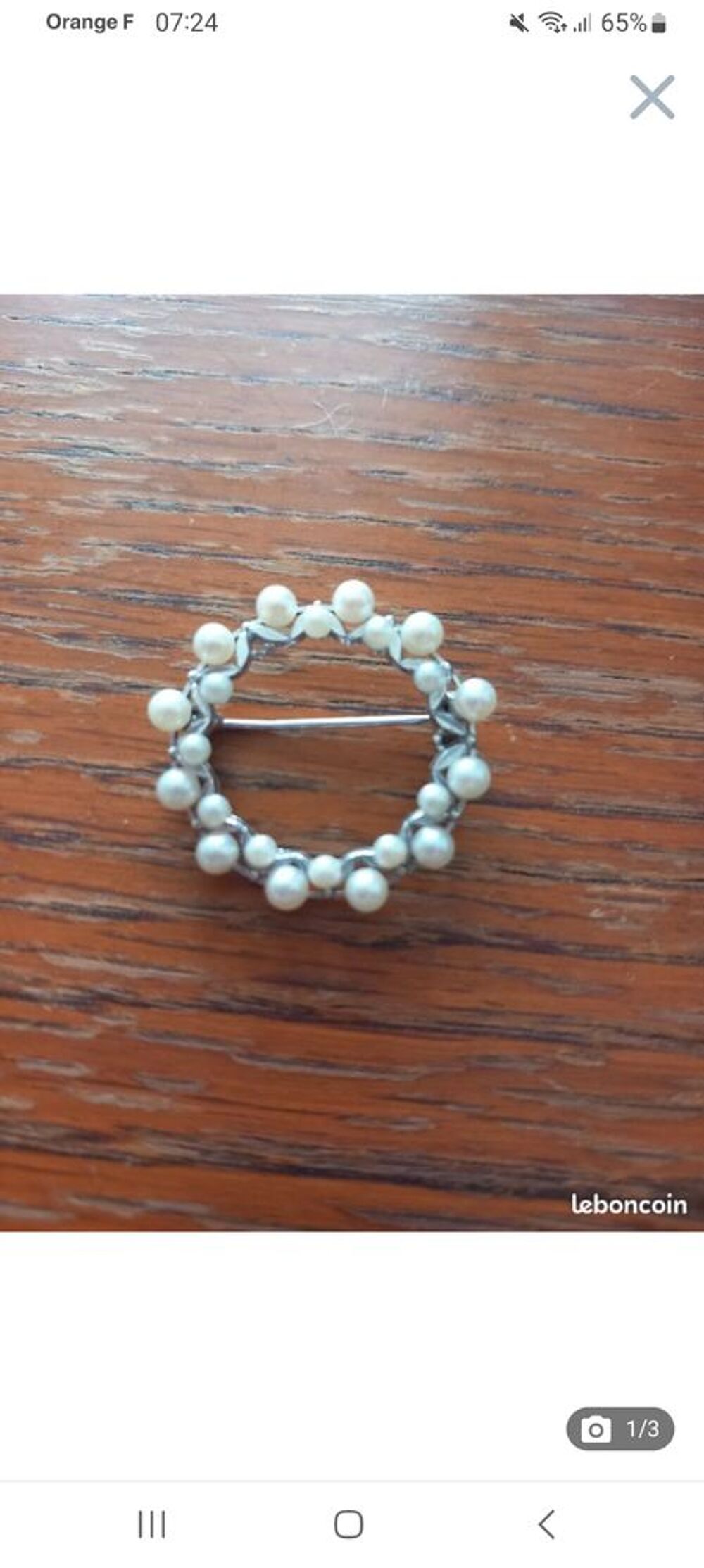 Broche en or blanc et vrai perle de 1920 Bijoux et montres