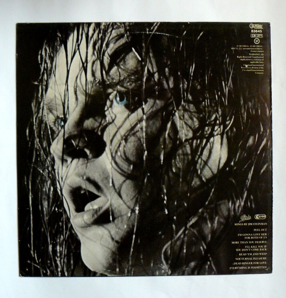 LP MEAT LOAF : Dead ringer - Cleveland 83645 - Hollande CD et vinyles