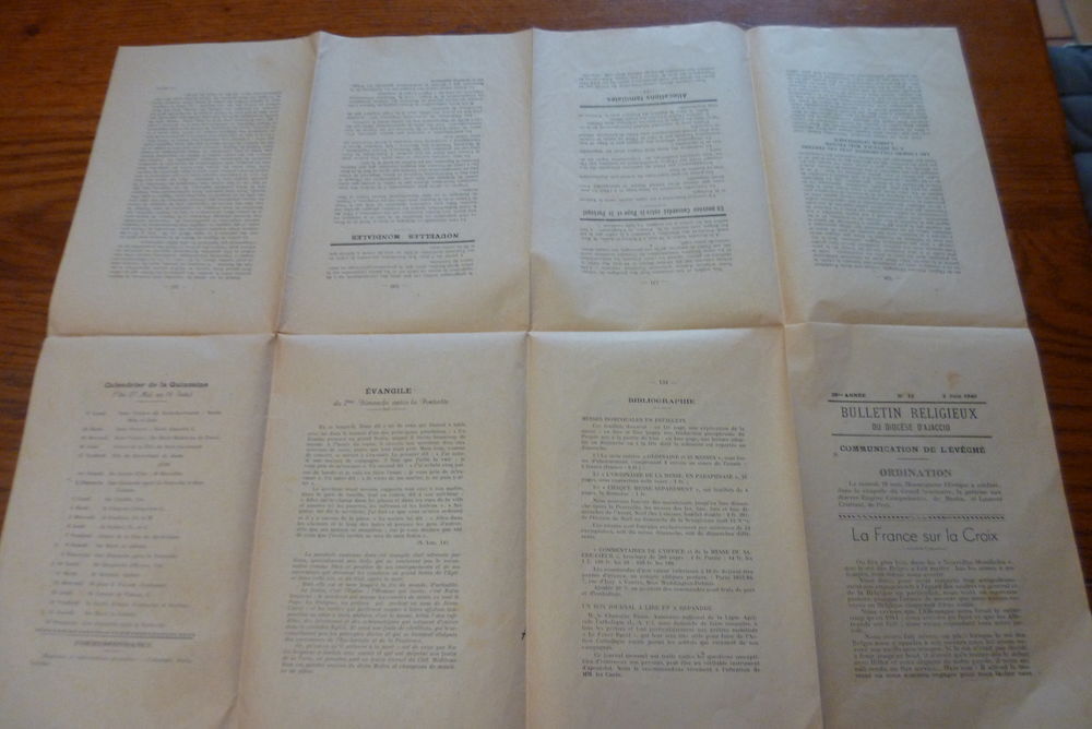 BULLETIN-RELIGIEUX-DU-DIOCESE-D-039-AJACCIO-19-MAI-1940-29me Livres et BD