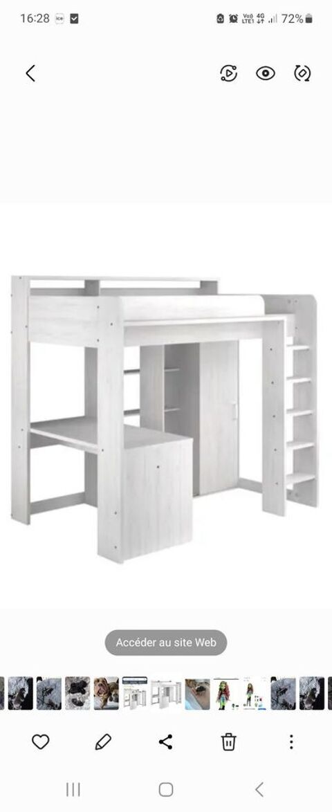 lit mezzanine enfants 90x100 avec bureau 110 Pusignan (69)