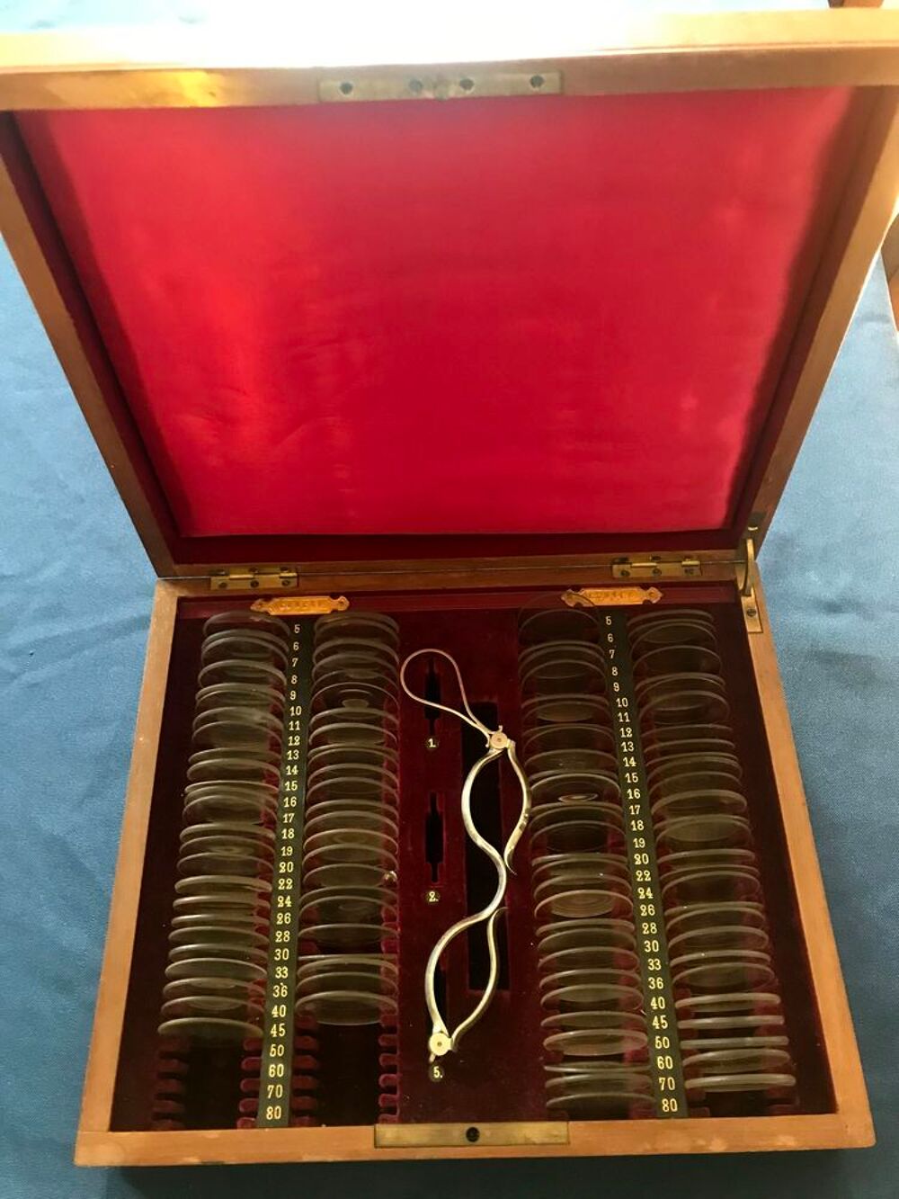 ancien tr&egrave;s rare coffret d'ophtalmologie d&eacute;but XXe siecle 
