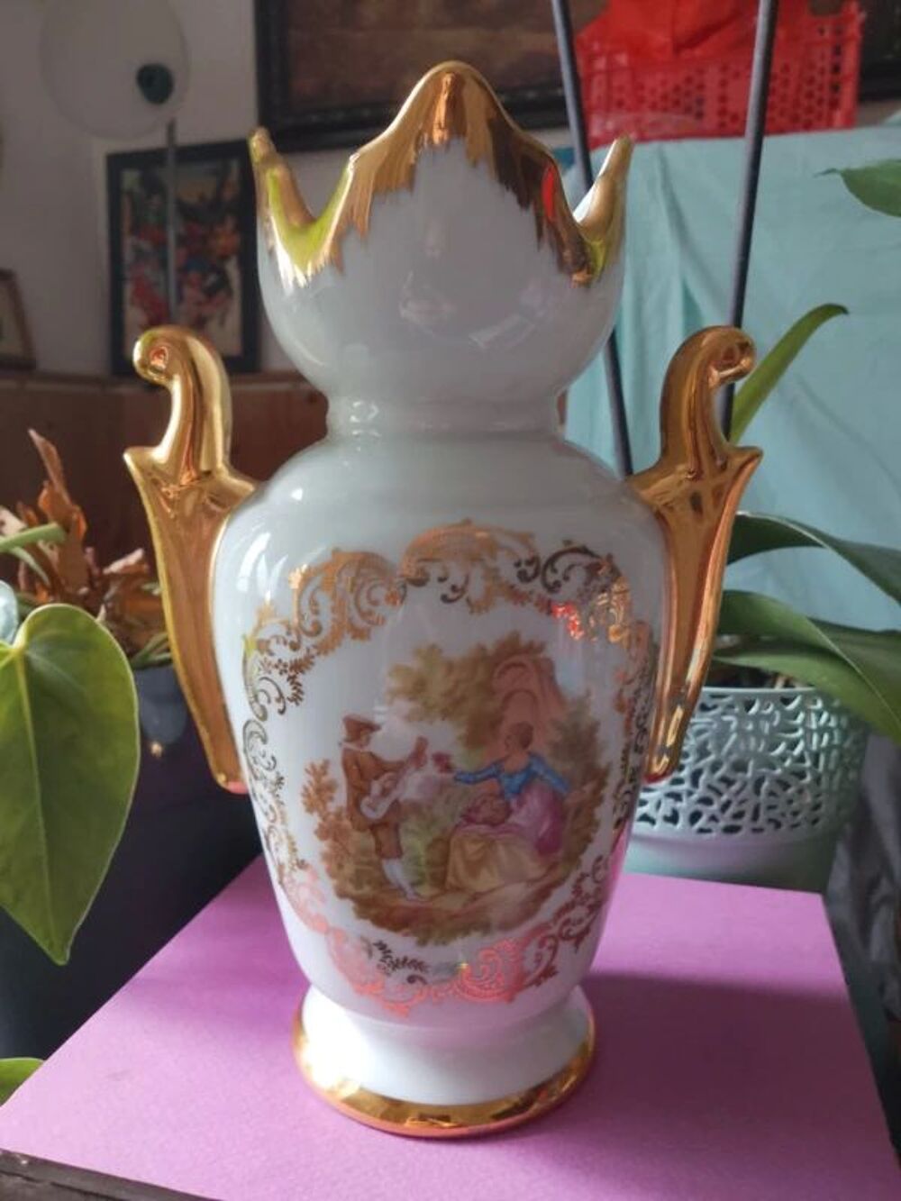 Vase Ancien Somptueux porcelaine de Limoges Décoration