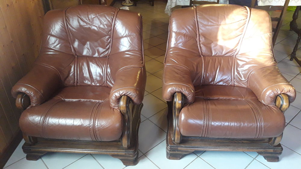 vends salon cuir pleine fleur Meubles