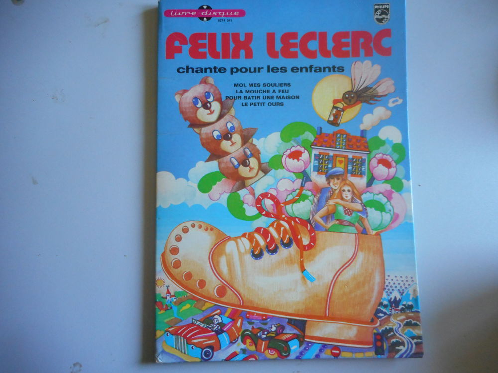 Livre Disque vinyl 45t "Felix Leclerc chante pour les enfant CD et vinyles