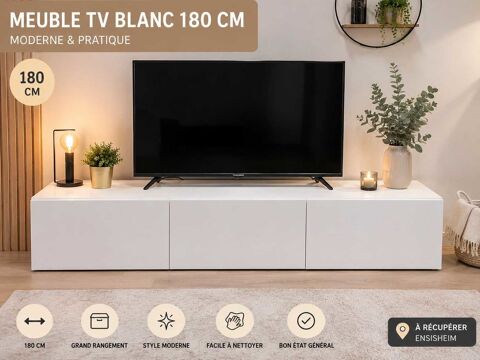 Meuble TV blanc moderne 180 cm Ensisheim (68)