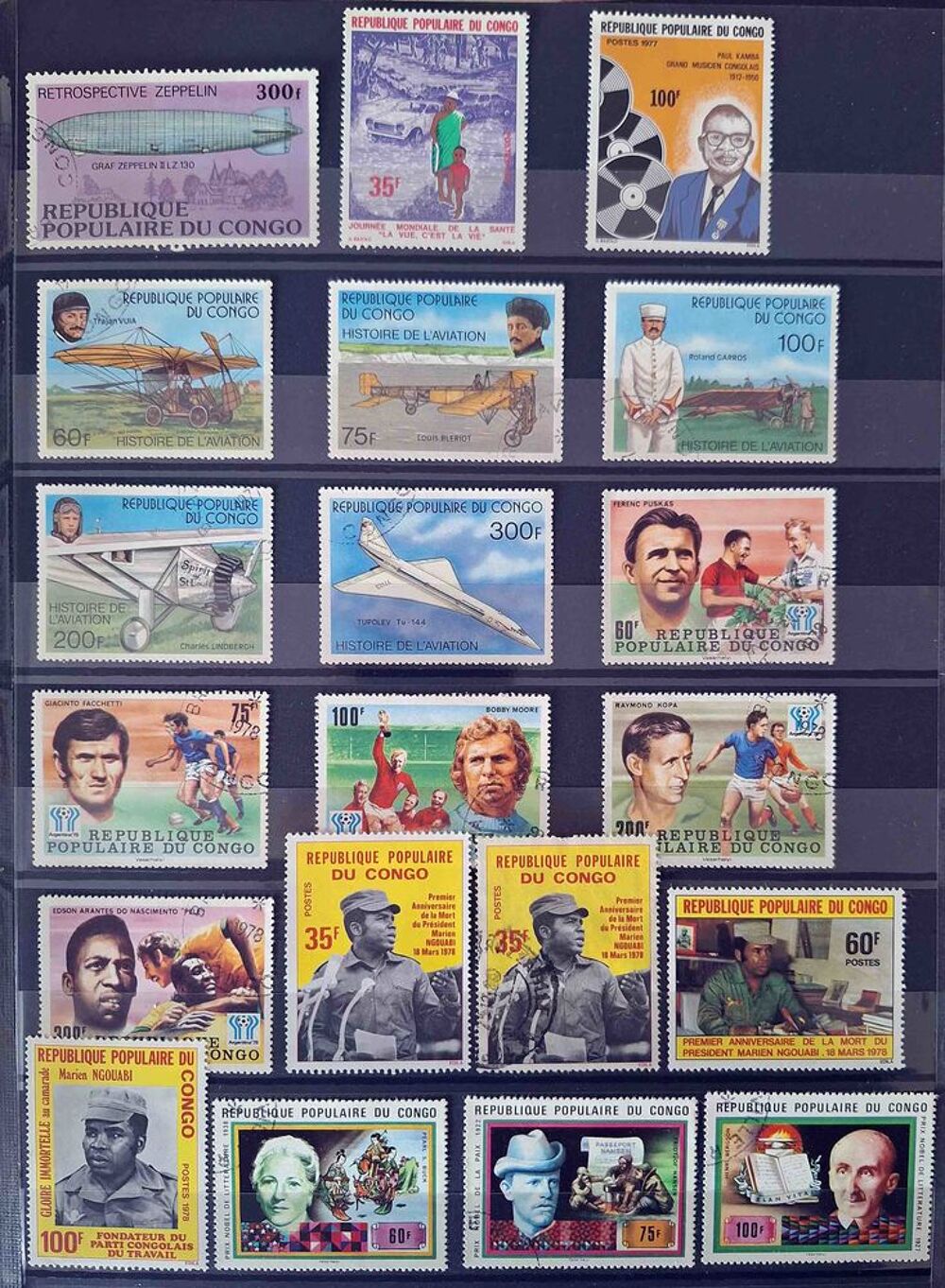 S&eacute;rie de timbres de collection du Congo 