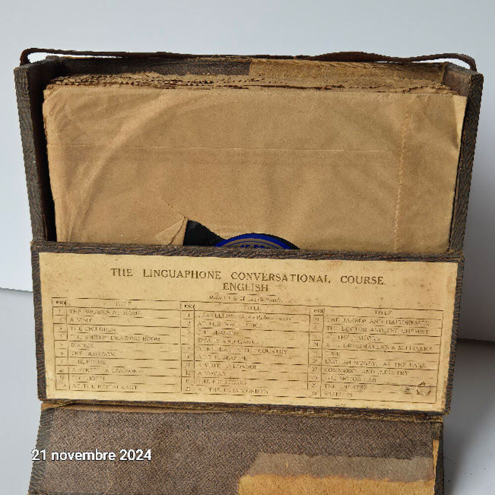 Coffret linguaphone Anglais 1930/1940 Instruments de musique