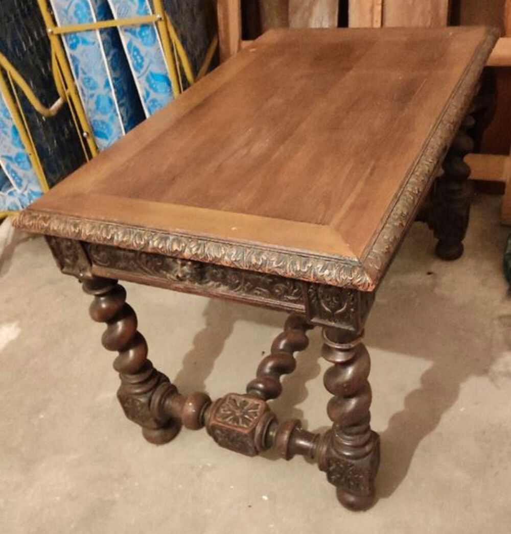 Table en ch&ecirc;ne Henri II Meubles