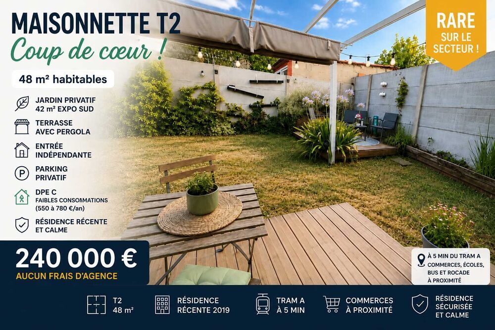 Maison 2 pièces 48 m² à Cenon