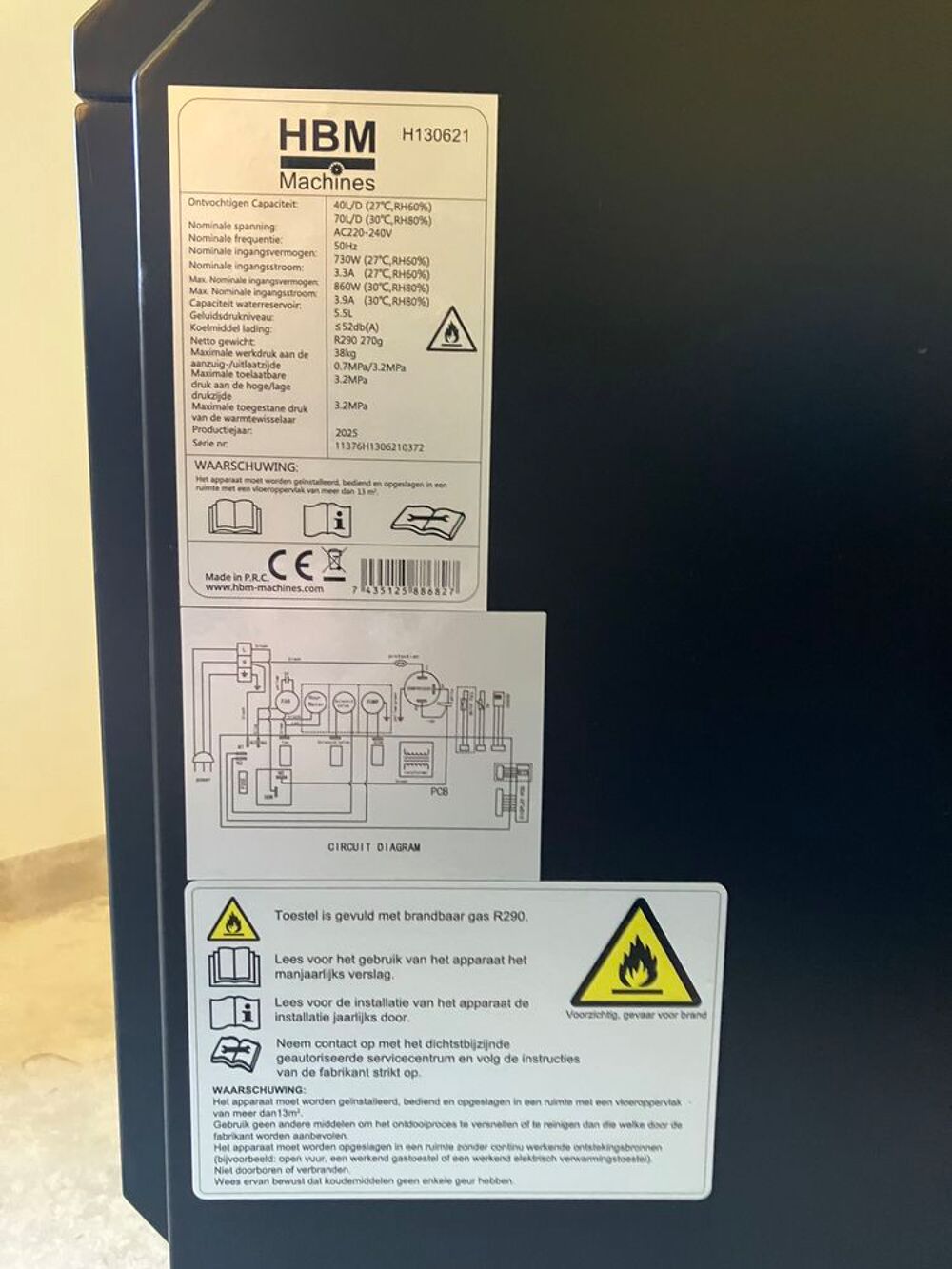 D&eacute;shumidificateur de chantier professionnel, 860 W, 70 l/j Bricolage