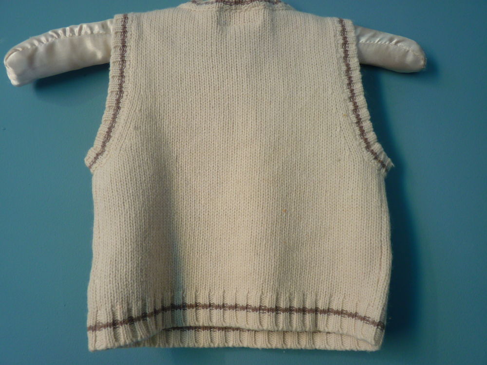 Pull laine gar&ccedil;on 12 mois blanc La compagnie des petits TBE Vtements enfants