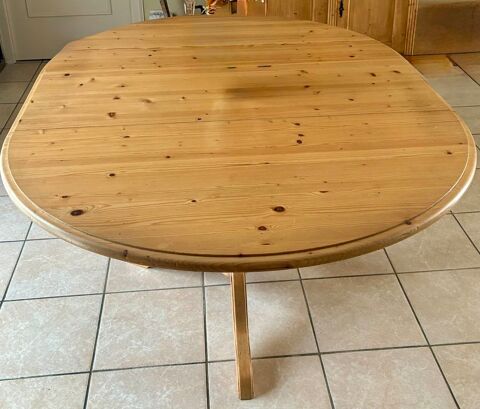 Table ronde extensible en bois massif 170 Carbon-Blanc (33)
