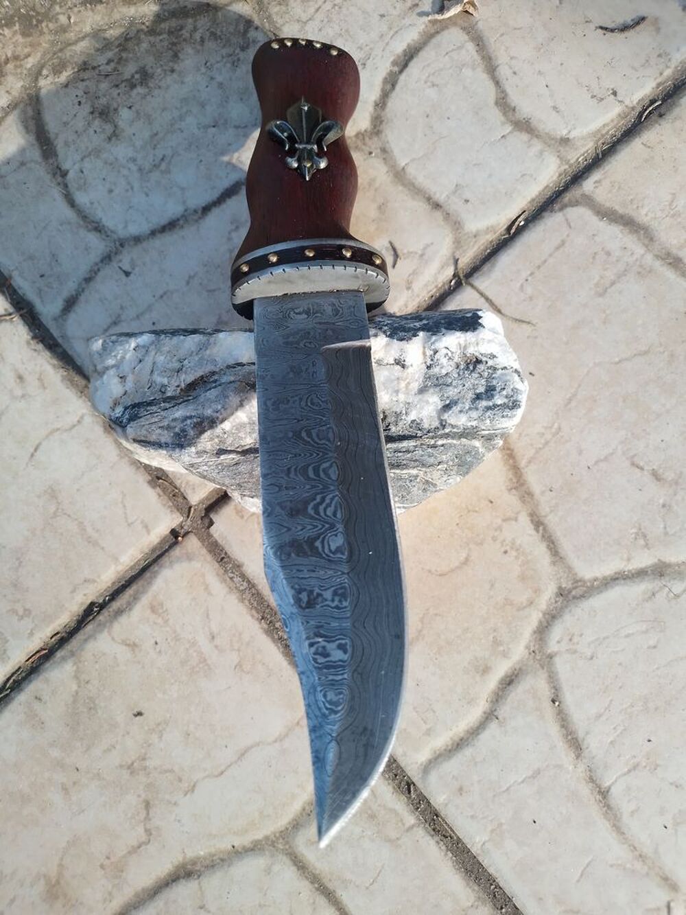 Couteau fixe damas authentique collection 
