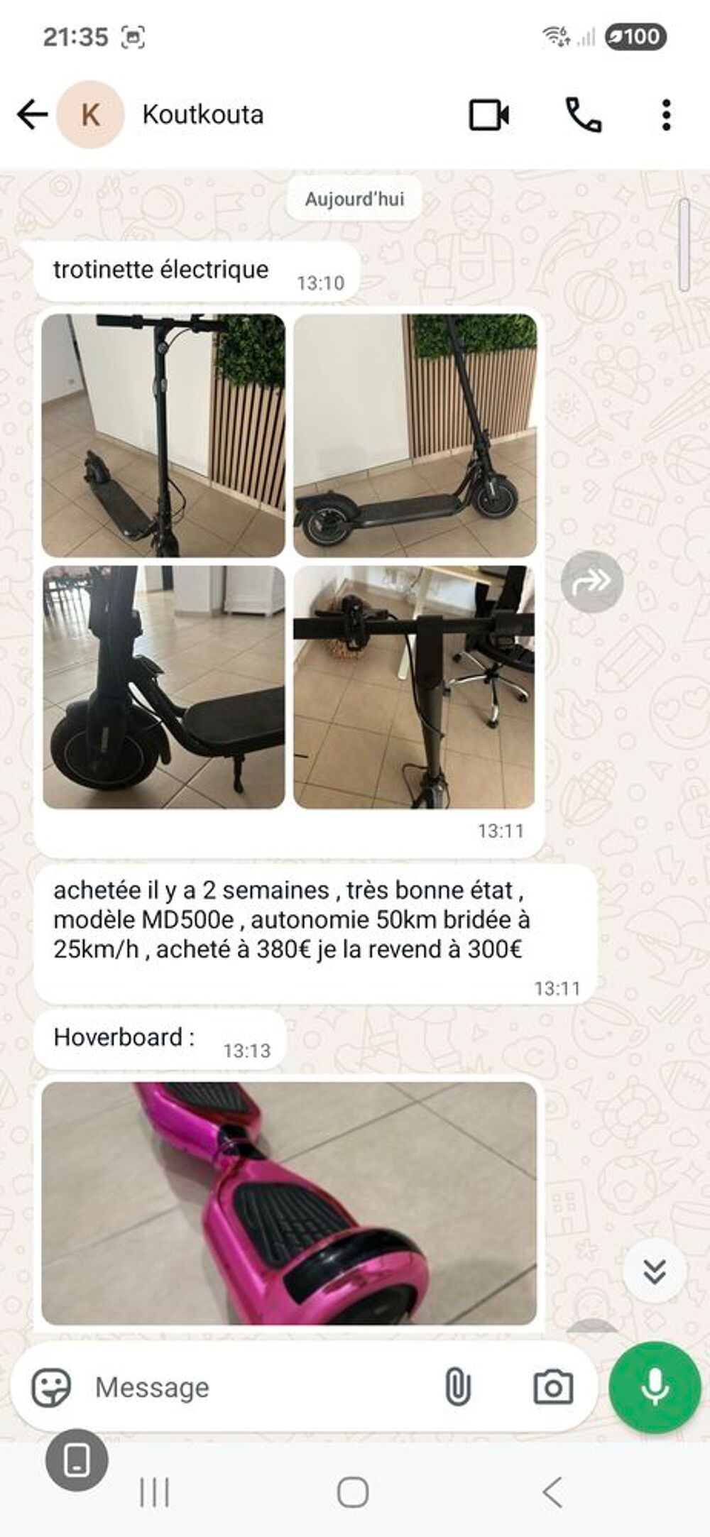 Trotinette &eacute;lectrique Sports