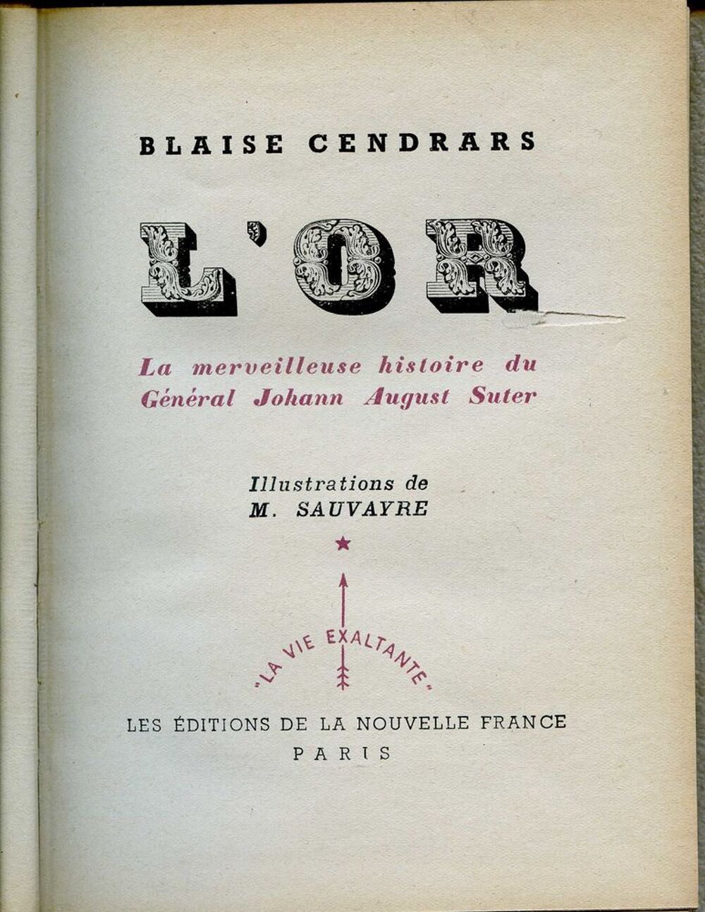l'OR - Blaise Cendrars, Livres et BD