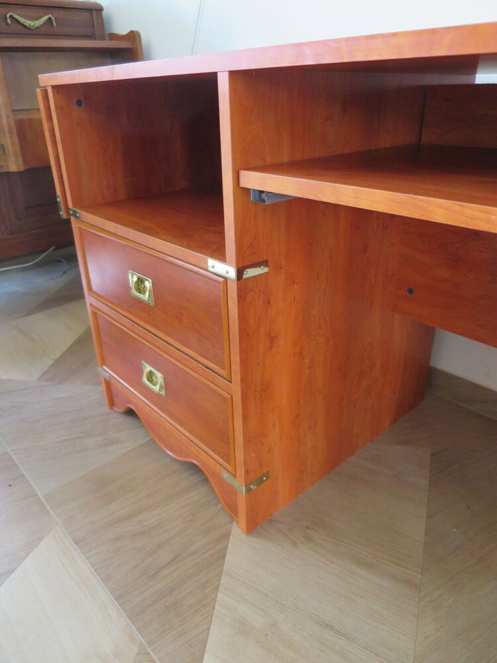 Bureau Gautier-large plateau &agrave; rabats-2 tiroirs Meubles
