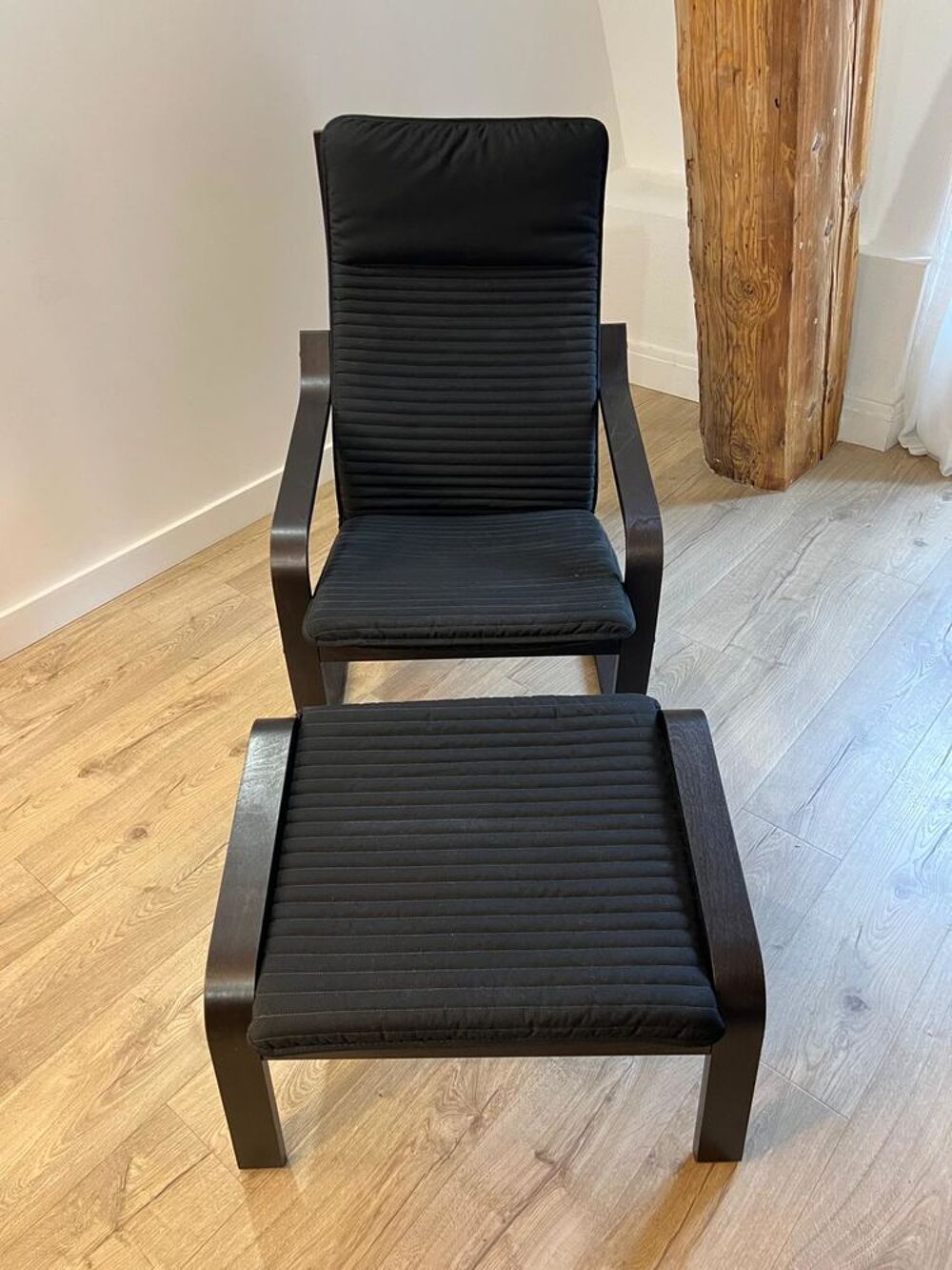 Fauteuil Ikea POANG + repose pieds Meubles