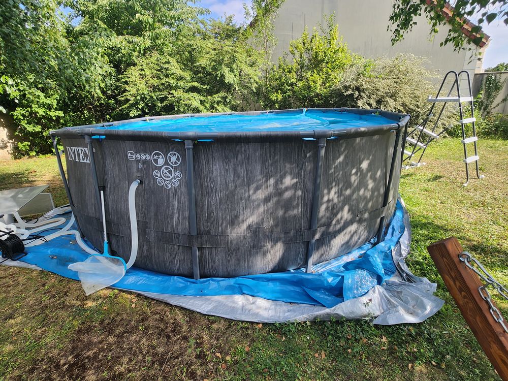 Piscine intex ronde 1,22 m de hauteur, 4,5 m&egrave;tres Jardin