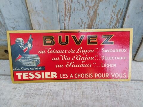 Carton Publicitaire Vins Coteaux Layon Saumur Anjou Tessier 38 Loches (37)