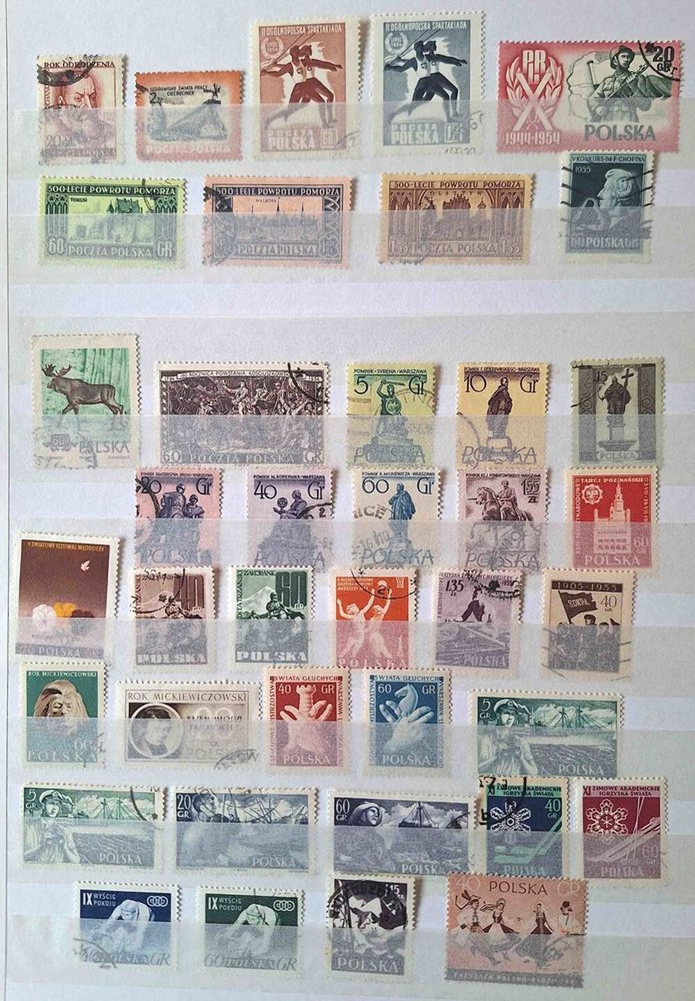 S&eacute;rie de timbres de collection de Pologne 