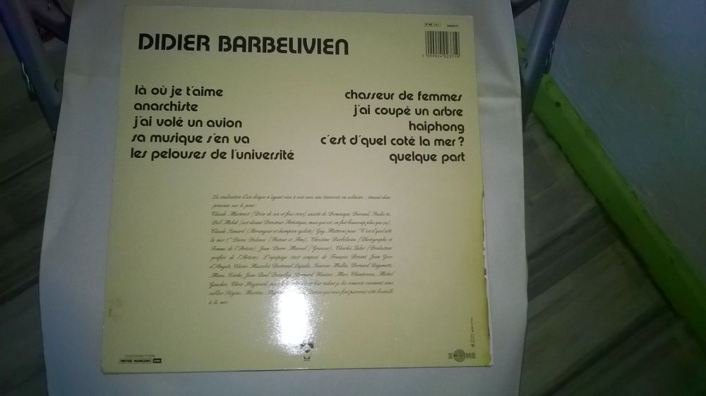 Vinyle Didier Barbelivien
L&agrave; O&ugrave; Je T'aime
1985
Excellent CD et vinyles
