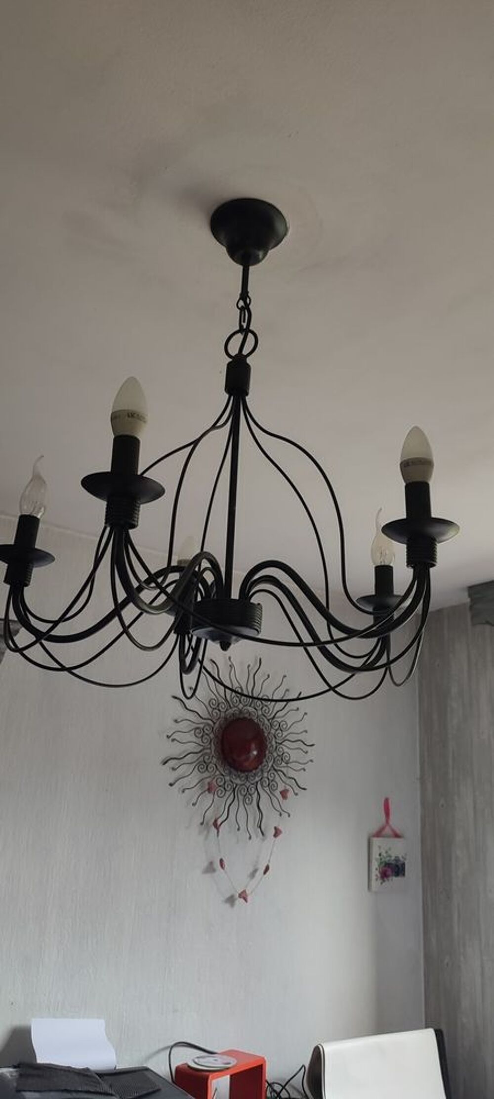 Lustre fer forg&eacute; Décoration