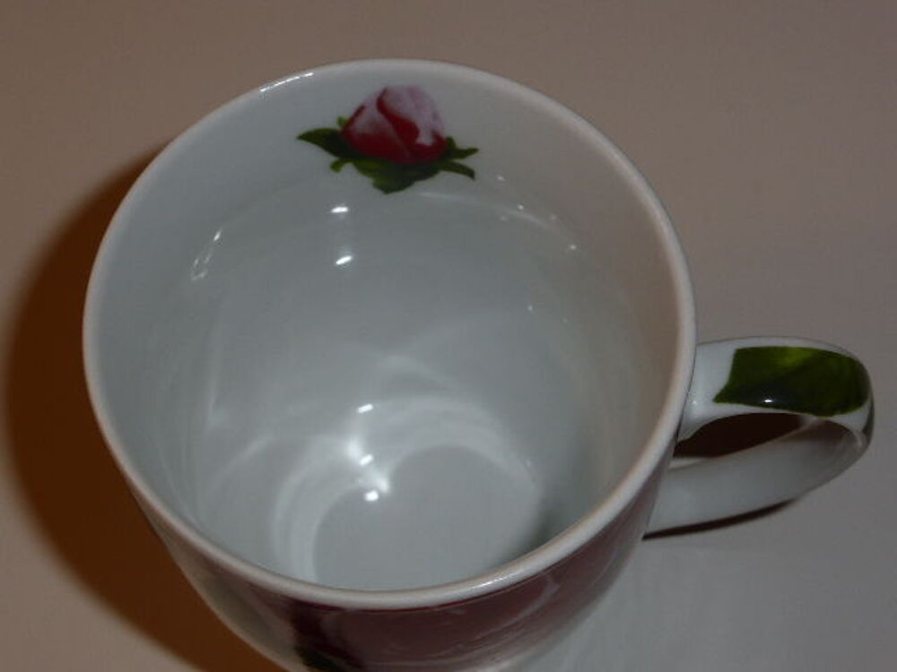 Mug blanc motif roses Cuisine