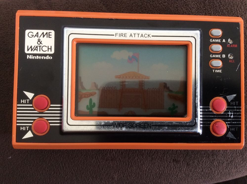 Nintendo game Watch 1982. wide screen. fire attack 
