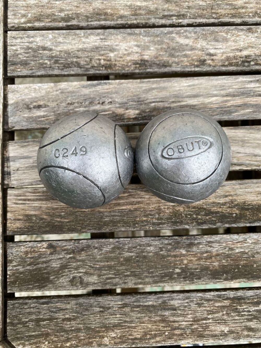 Boules de p&eacute;tanque Obut 70 mm-" acier carbone"-bon &eacute;tat Sports