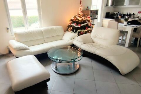 Salon cuir blanc 240 Samoreau (77)