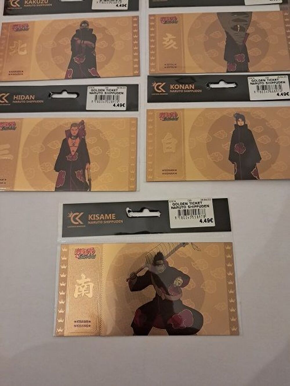 Gold ticket NARUTO billet or manga anime n&deg;2 japon ninja goo 