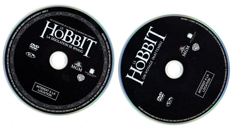 Le Hobbit 1 &amp; 2: 1 voyage inattendu &amp; la d&eacute;solation de Smaug DVD et blu-ray