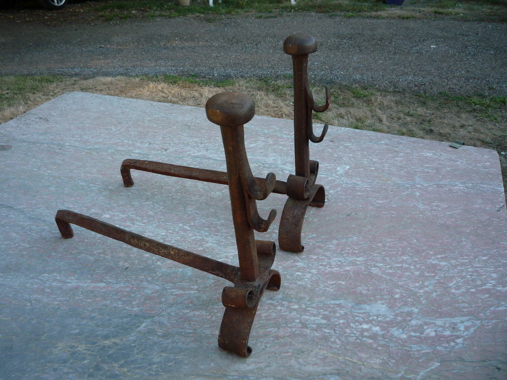Chenets ancien fer forg&eacute; Bricolage