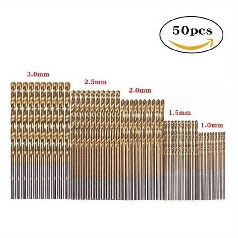 Jeu de 50 forets en acier HSS Bricolage