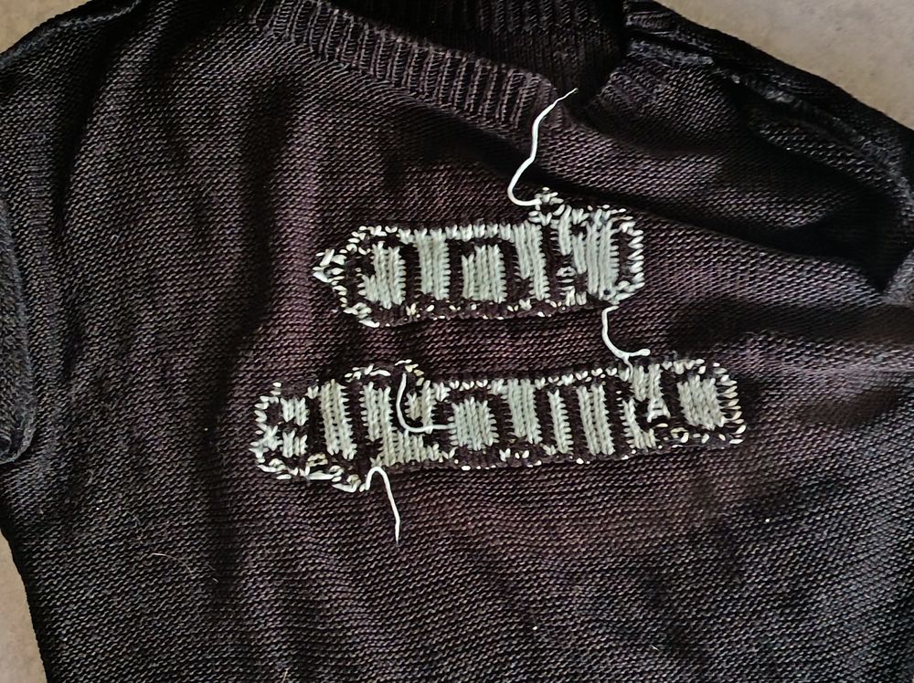 Pull fait main Texte CIAO AMORE - Taille L Vêtements