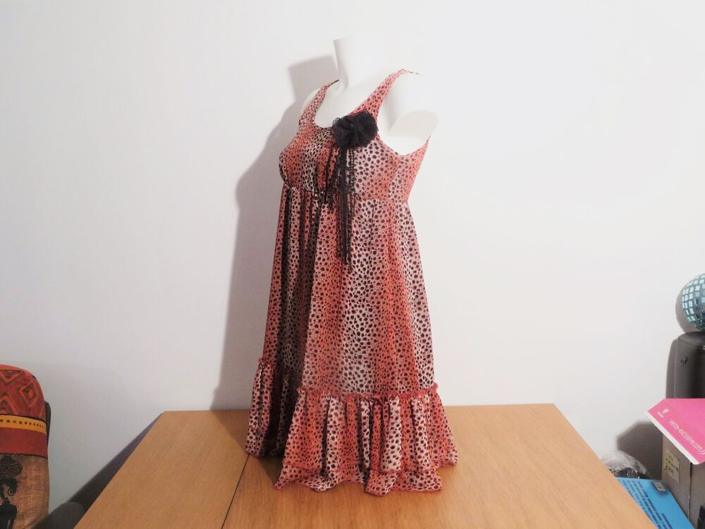 Robe/ Tunique "Panth&egrave;re" Rouge Beige Noir- A Part Ca Vêtements