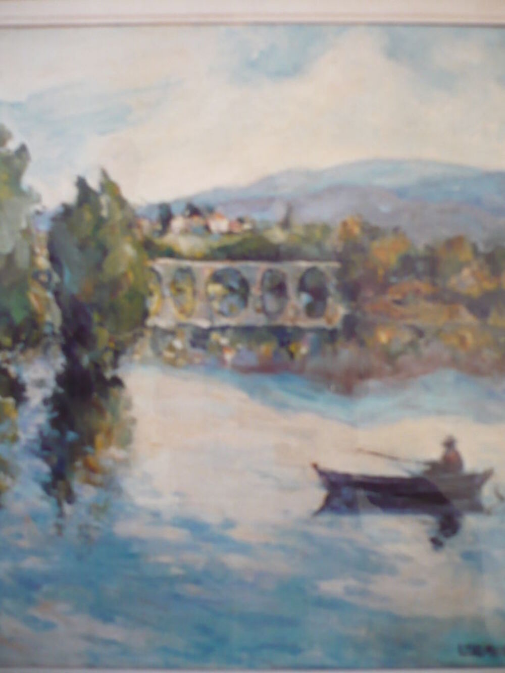 Tableau. Le p&ecirc;cheur pr&egrave;s du Puy en Velay Décoration