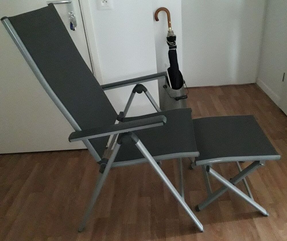 Fauteuil d'ext&eacute;rieur + repose pied Jardin