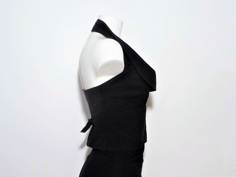 Top Dos Nu Cintr&eacute; Noir &agrave; Encolure V- Taille 34- Top Studio Vêtements