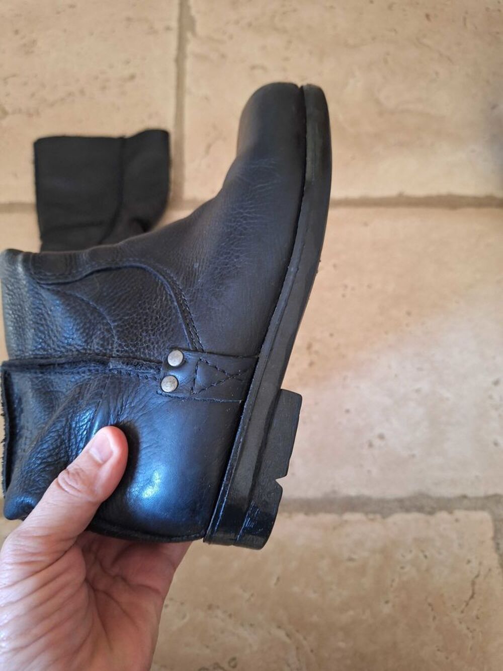 bottes palladium en cuir grain&eacute; Chaussures