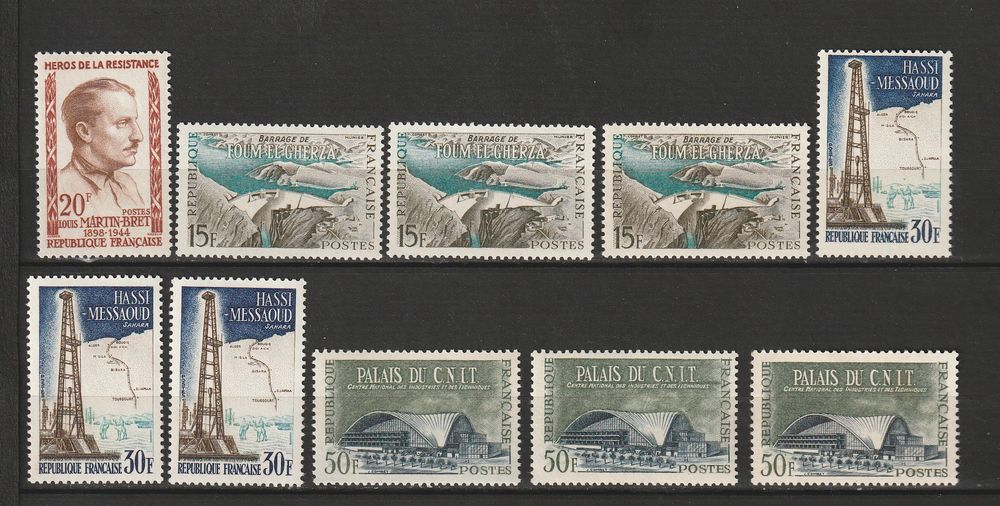 Timbres Neufs ANNEE 1959 simple,double,triple 